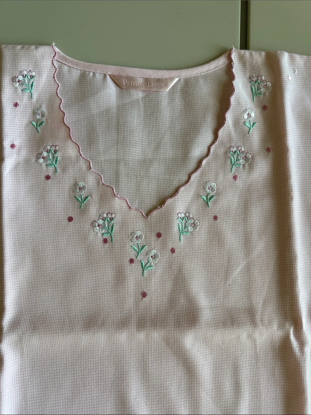 Kids Pink Embroidered Pajama Set